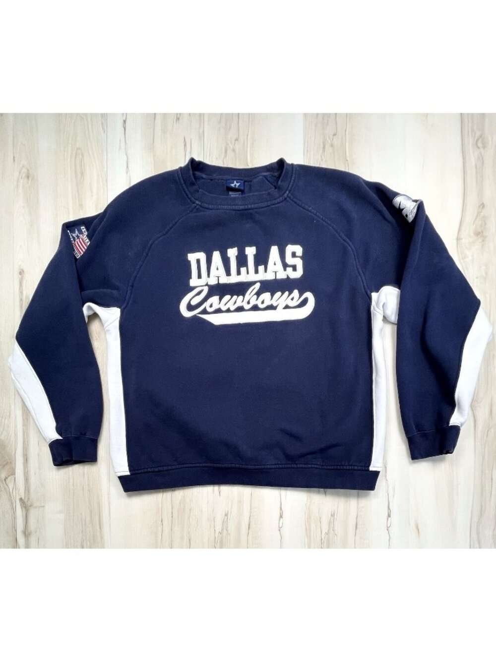 VTG 90s DALLAS COWBOYS Authentic Apparel Adult XL NFL Navy SWEATSHIRT Embroidery